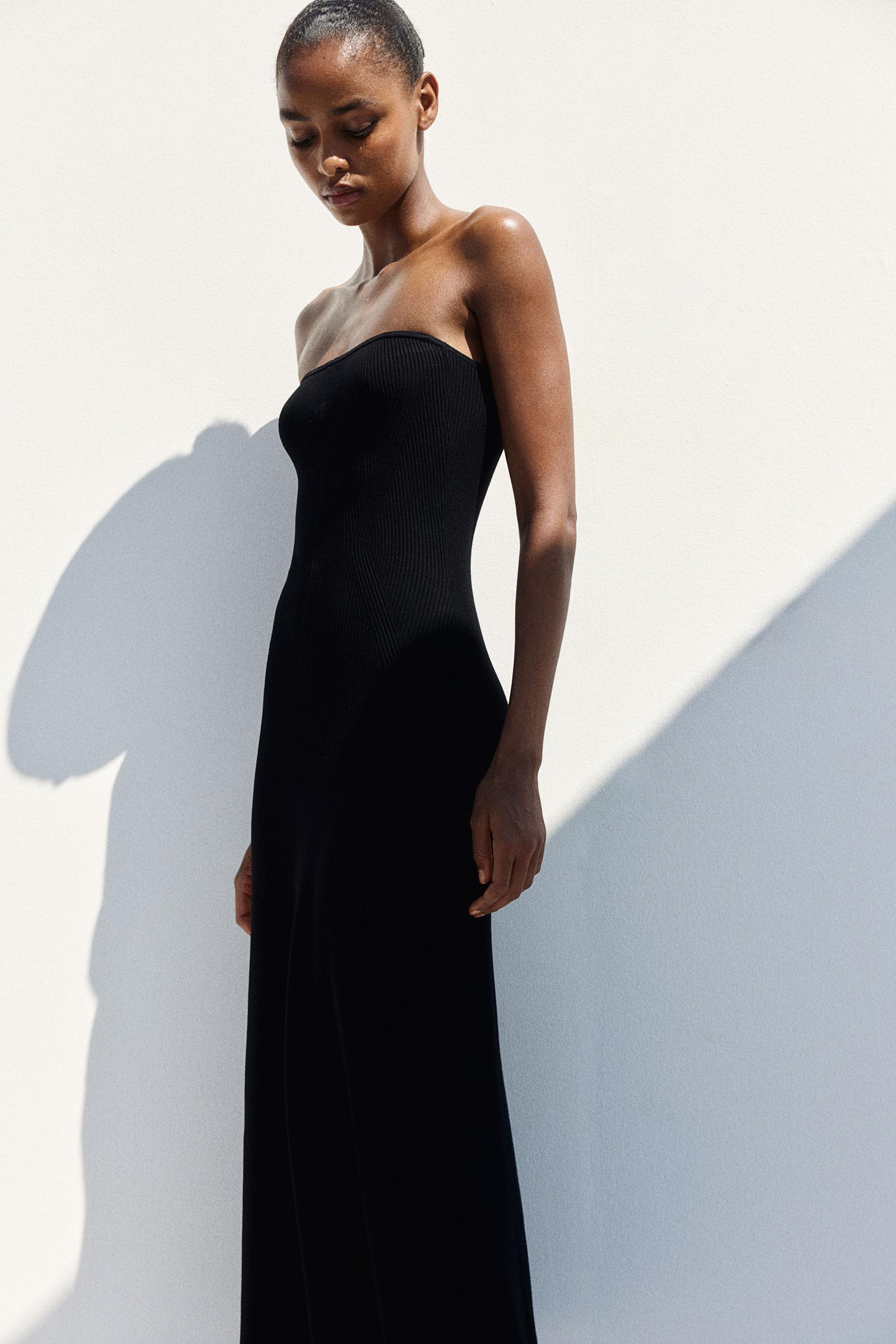 rib-knit bandeau dress