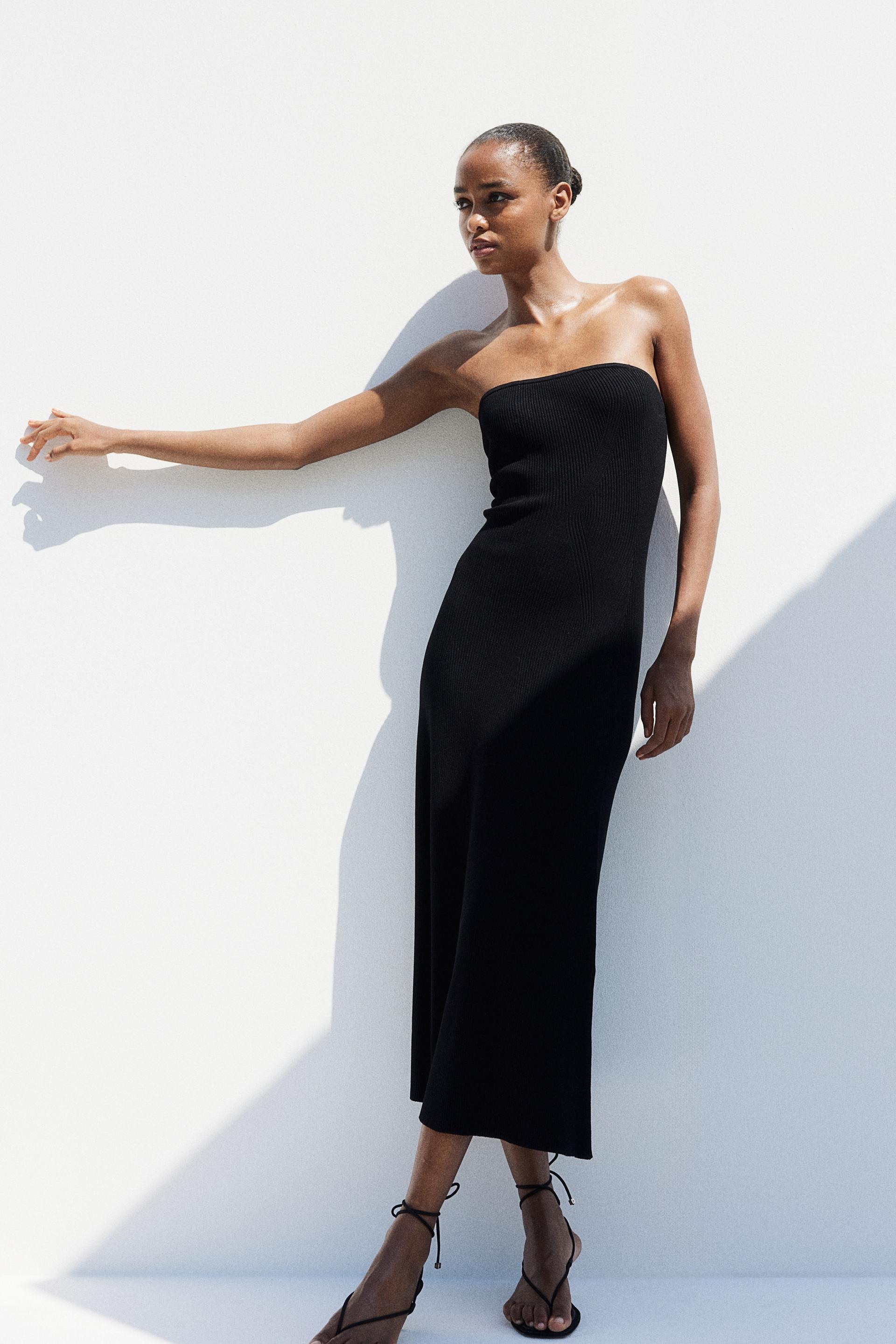 rib-knit bandeau dress