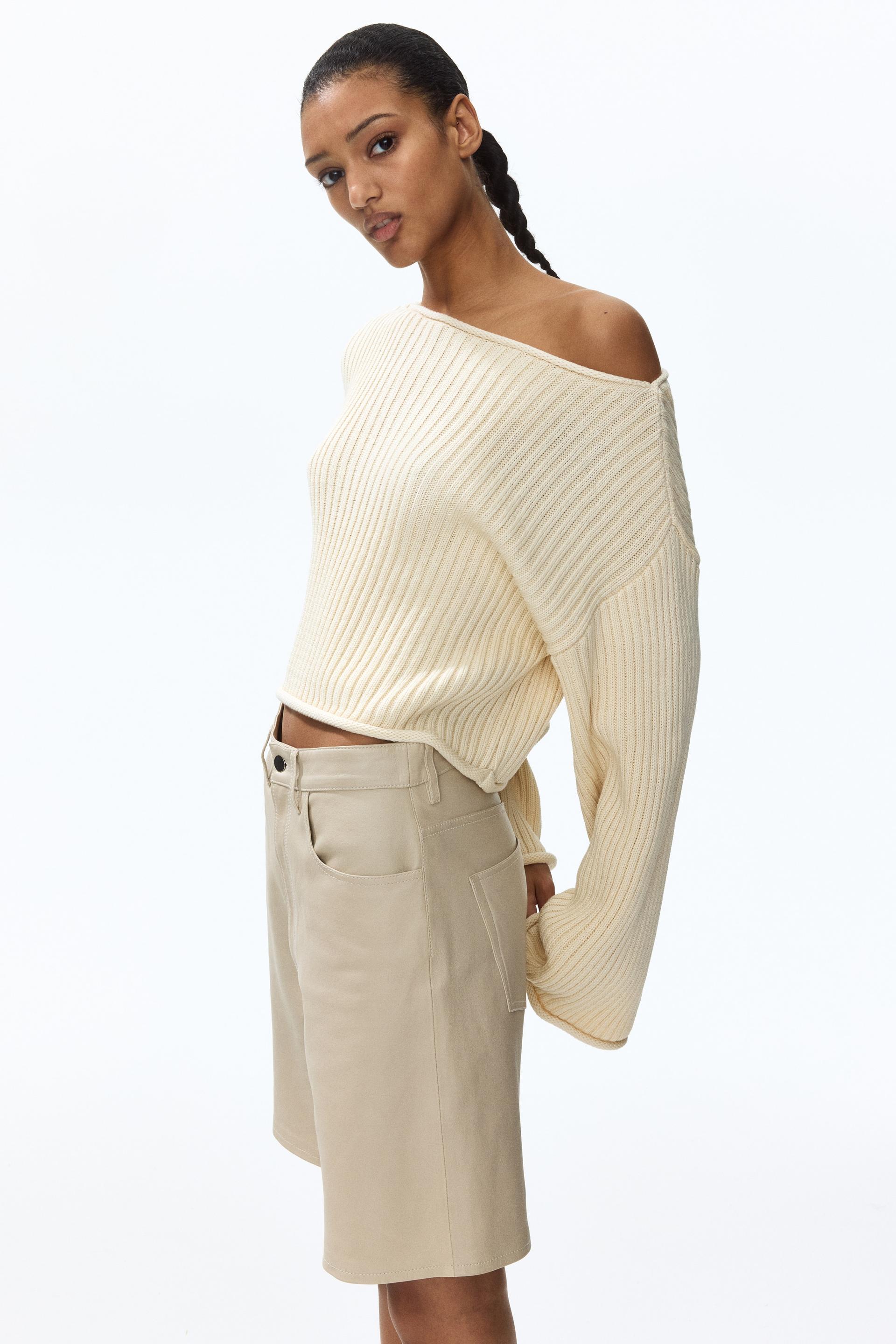 rib-knit boat-neck sweater
