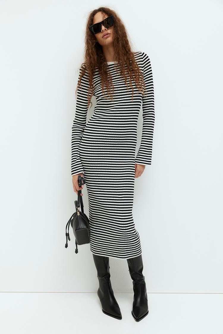 rib-knit bodycon dress