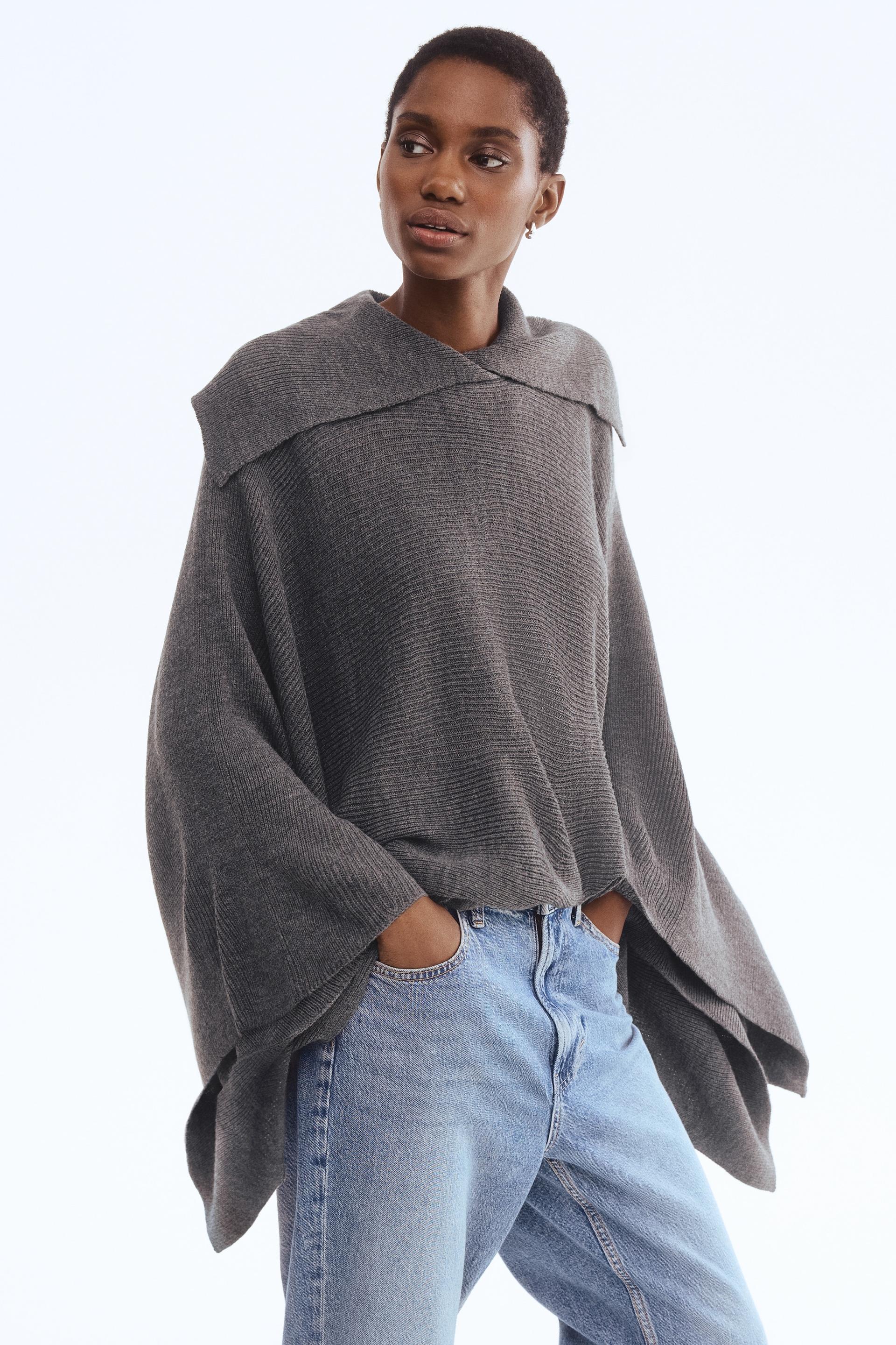rib-knit cape