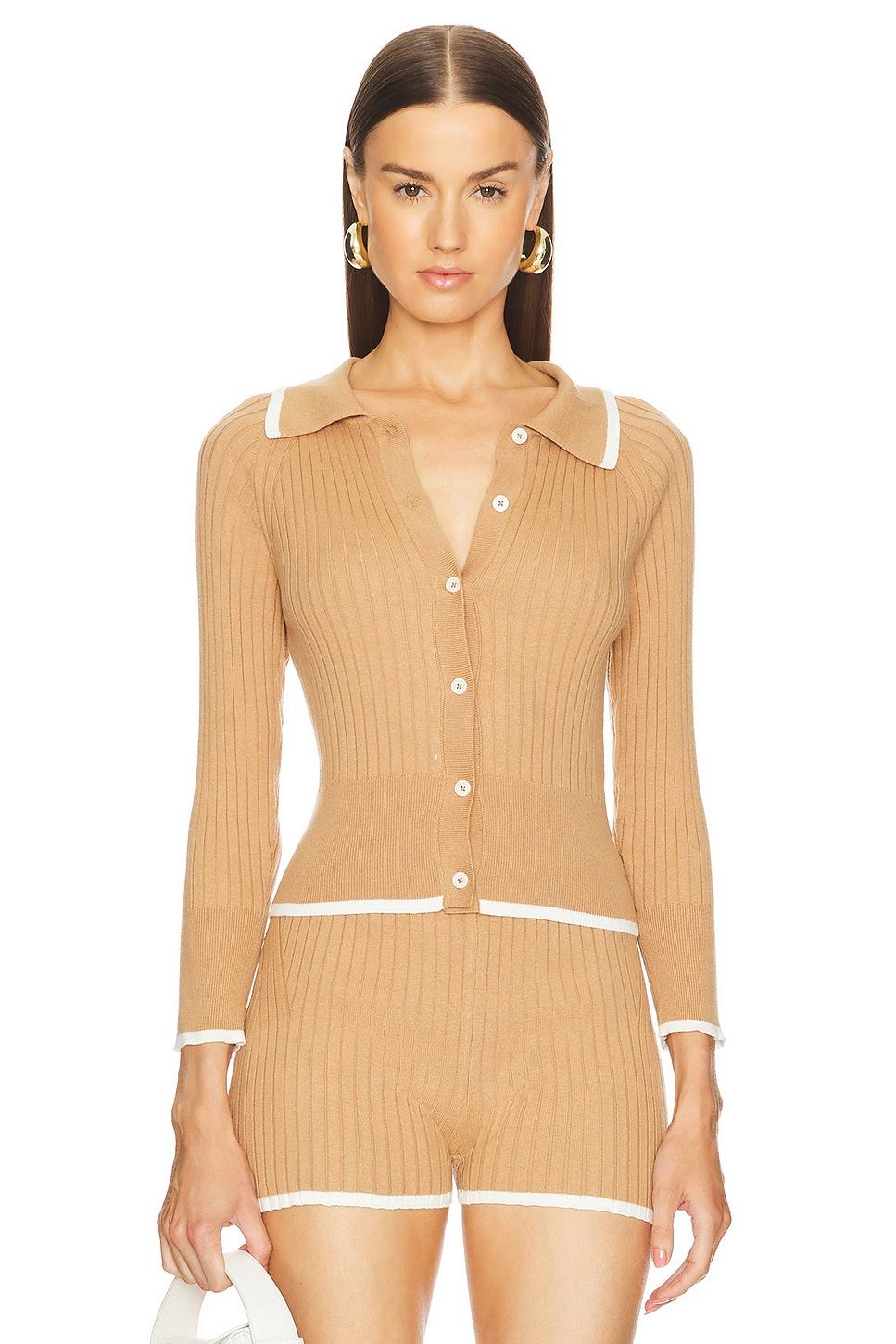 rib knit cropped cardigan