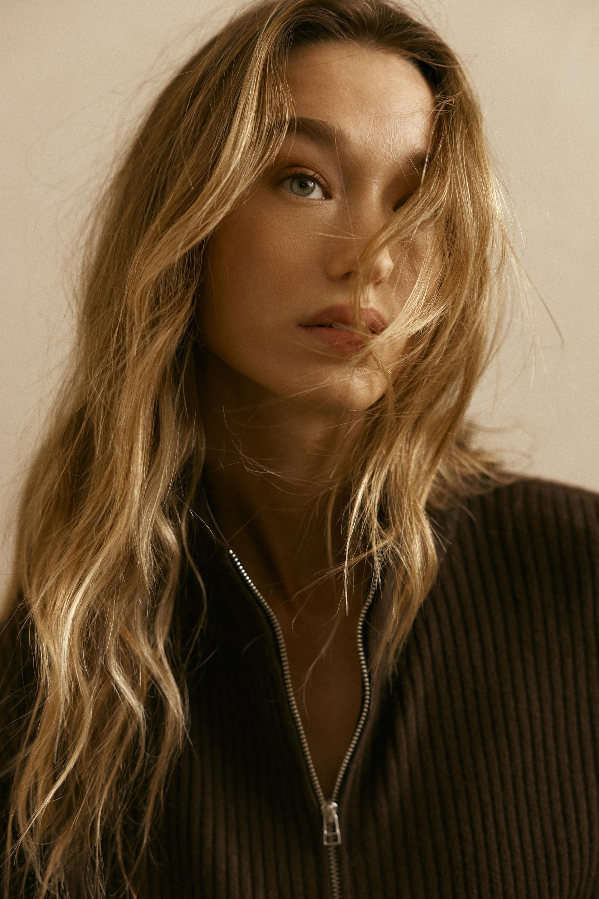 rib-knit half-zip sweater