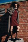 rib-knit mock turtleneck dress