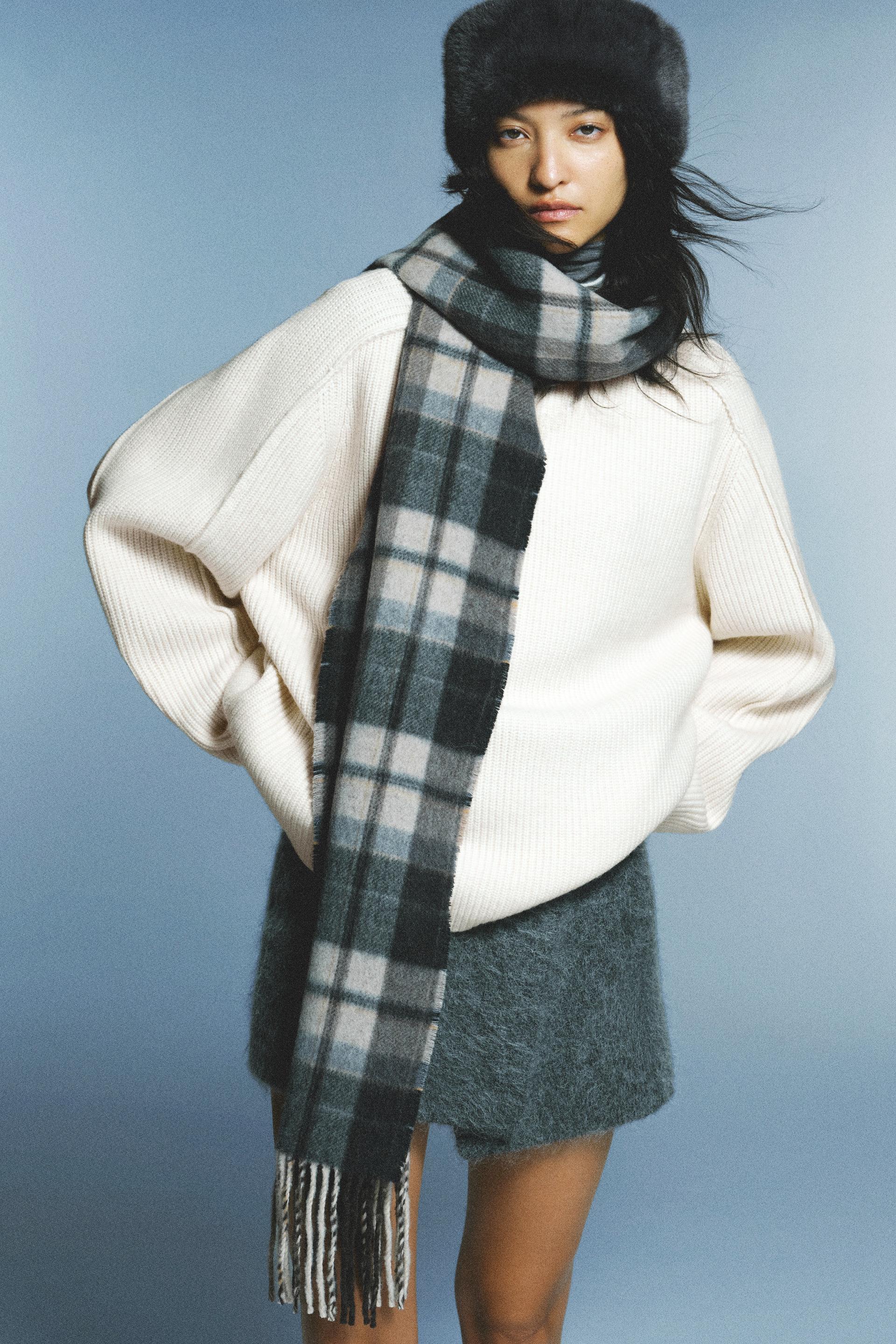 rib-knit mock turtleneck sweater