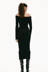 rib-knit off-the-shoulder dress