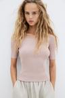 rib-knit off-the-shoulder top