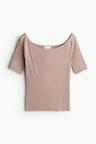 rib-knit off-the-shoulder top