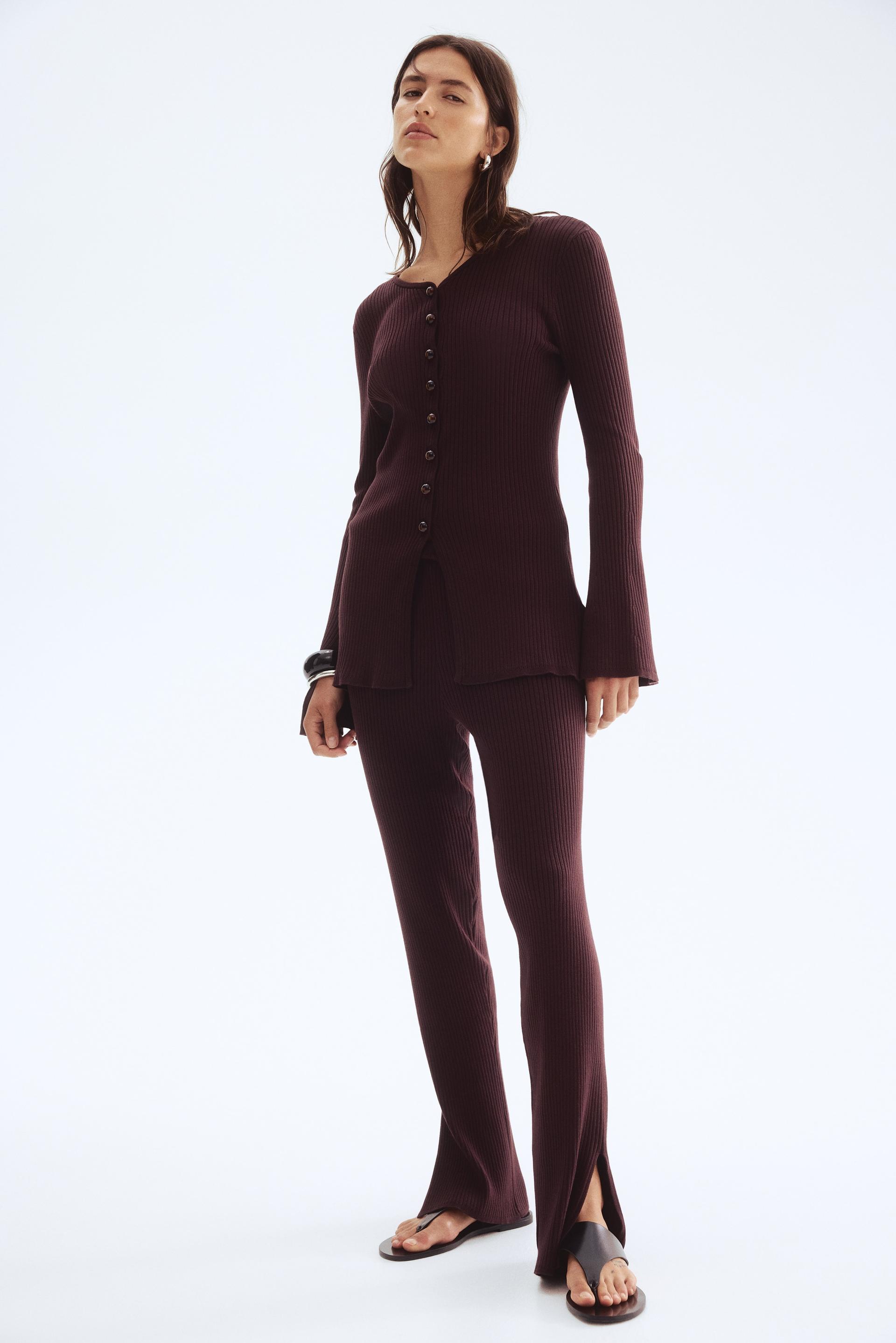 rib-knit pants