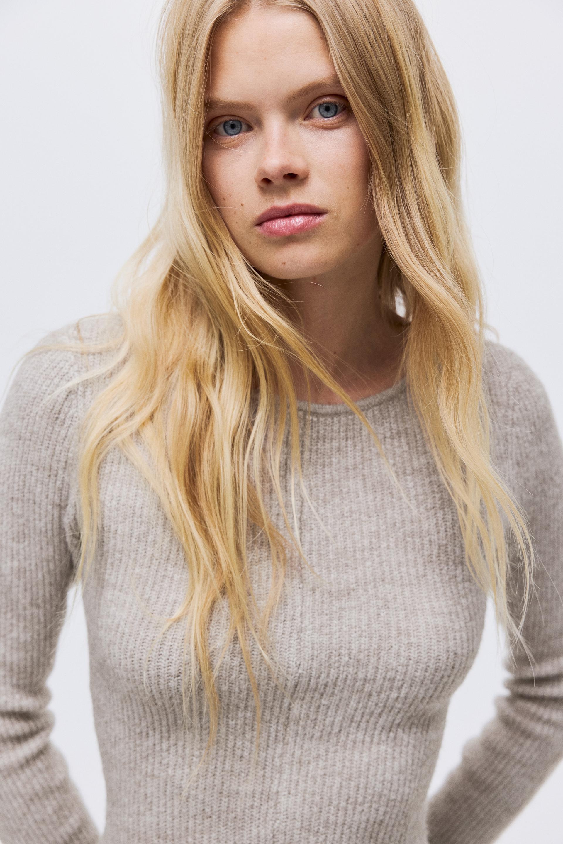 rib-knit peplum top