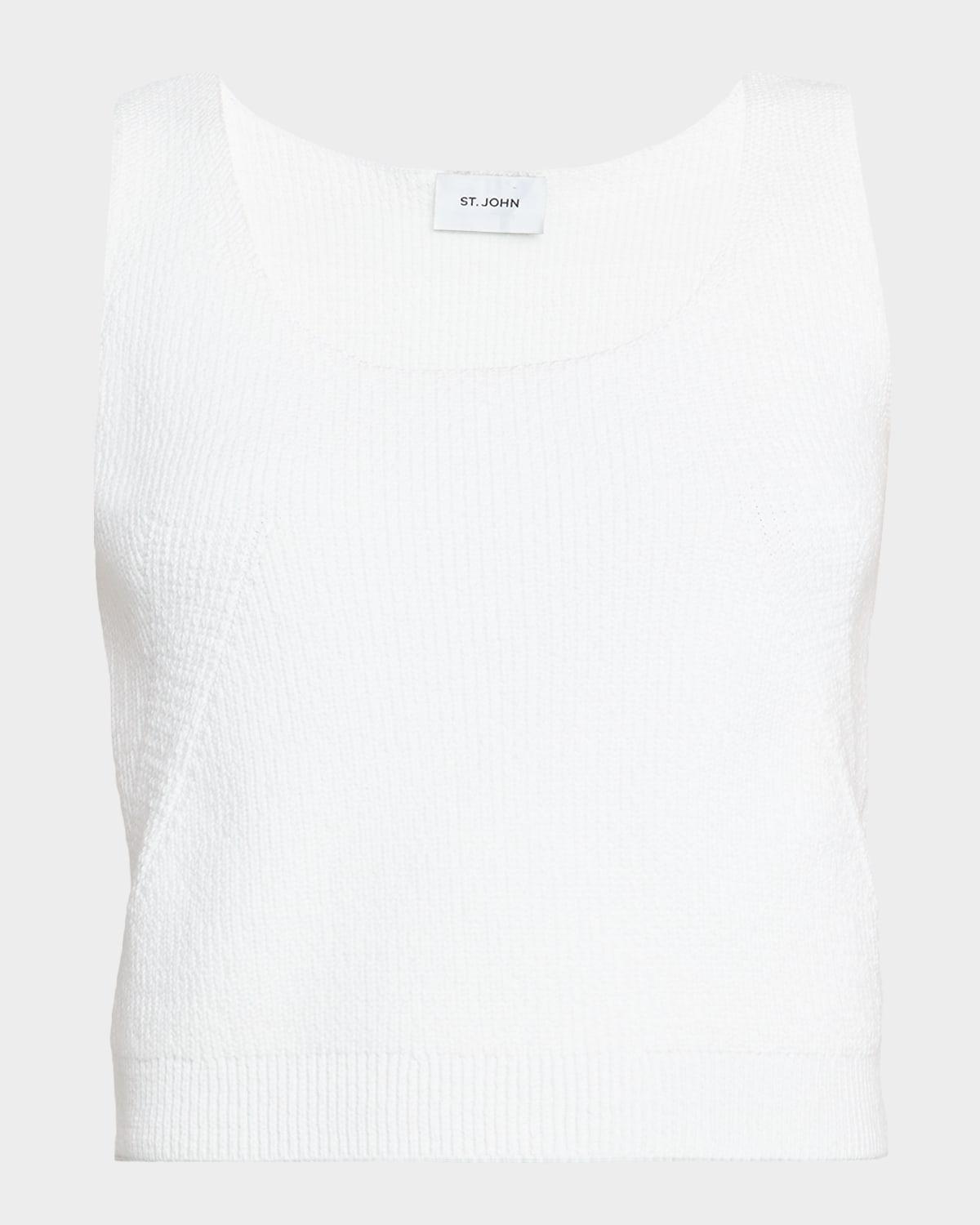 rib-knit scoop-neck shell
