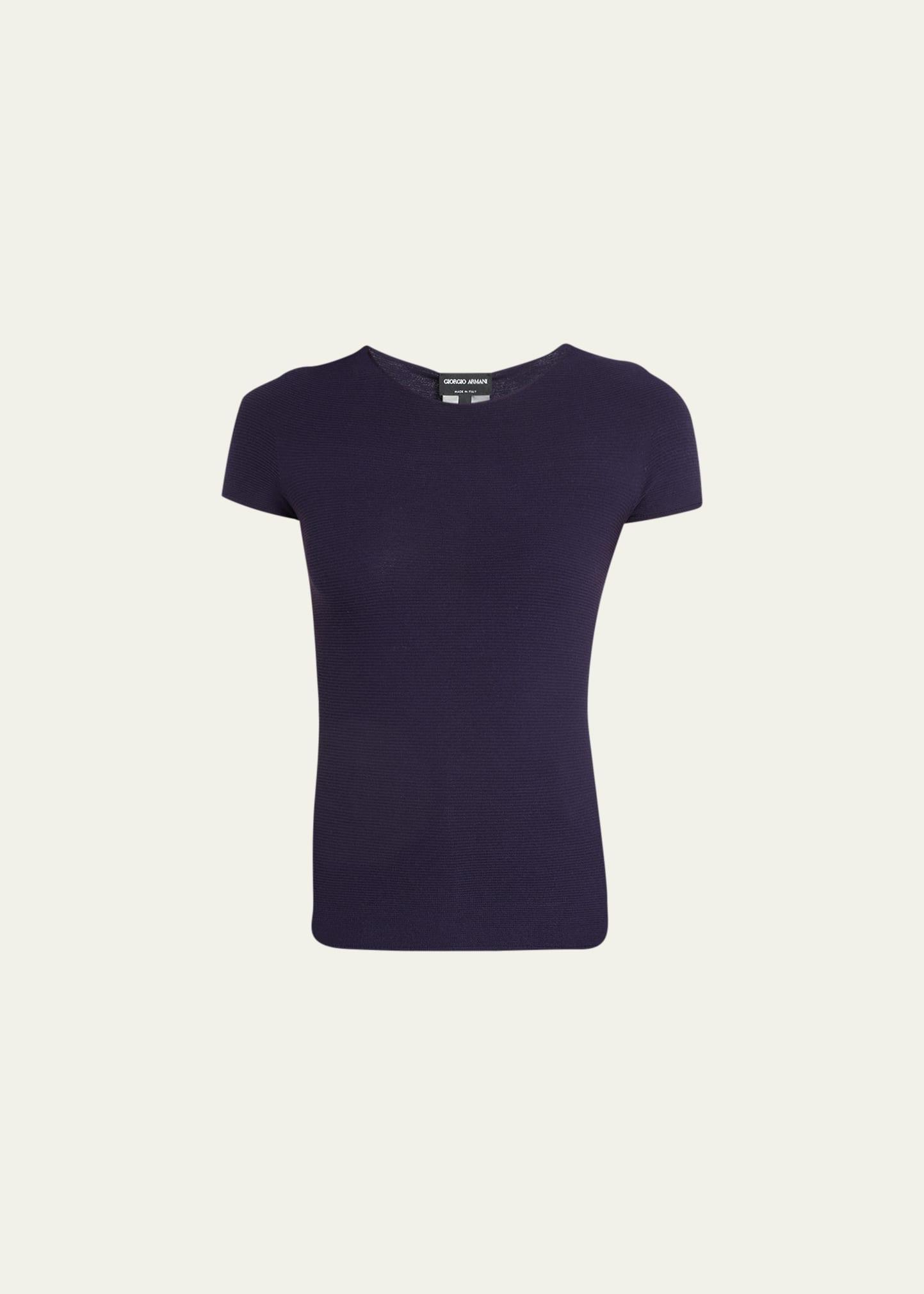 rib knit short-sleeve top