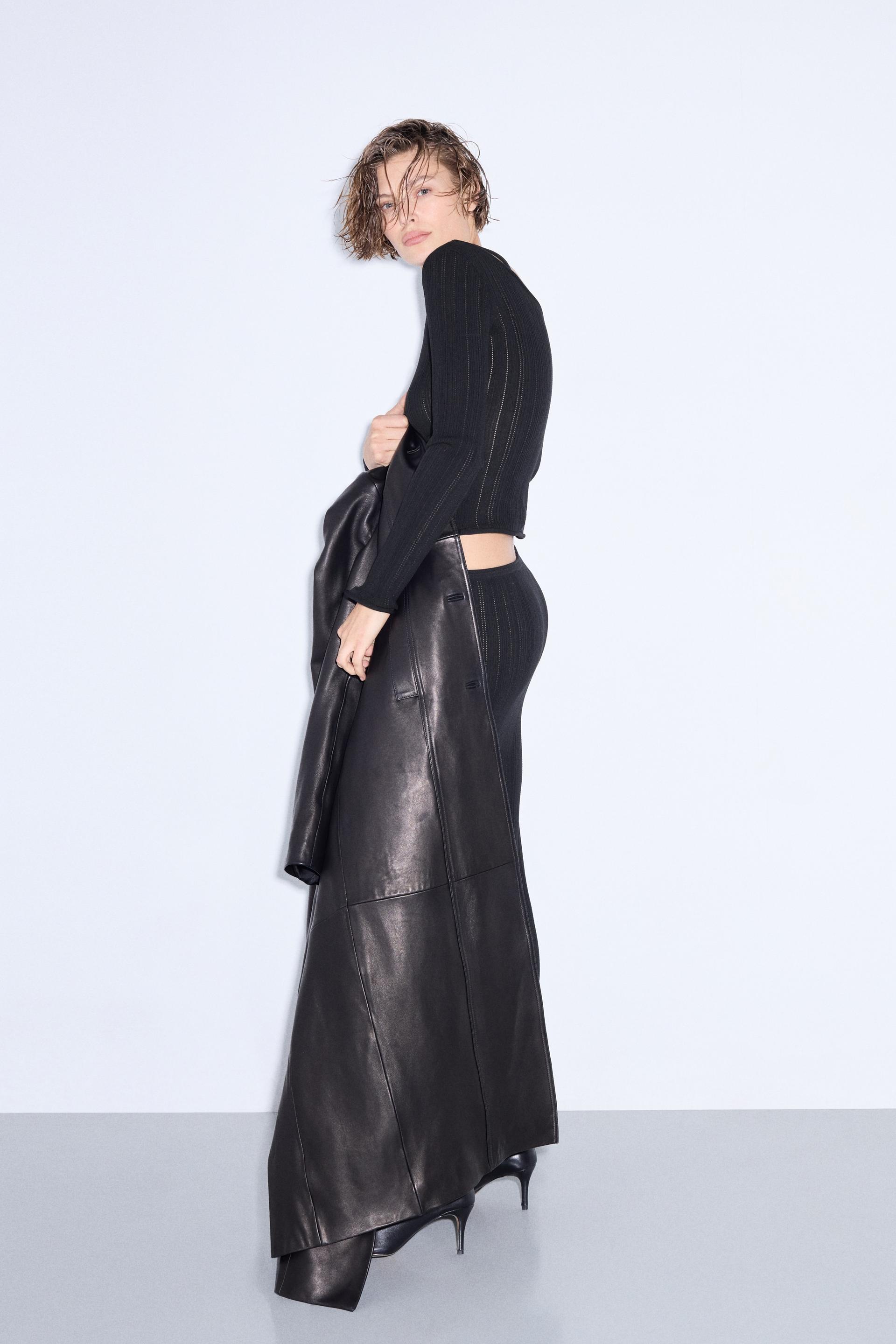 rib-knit skirt