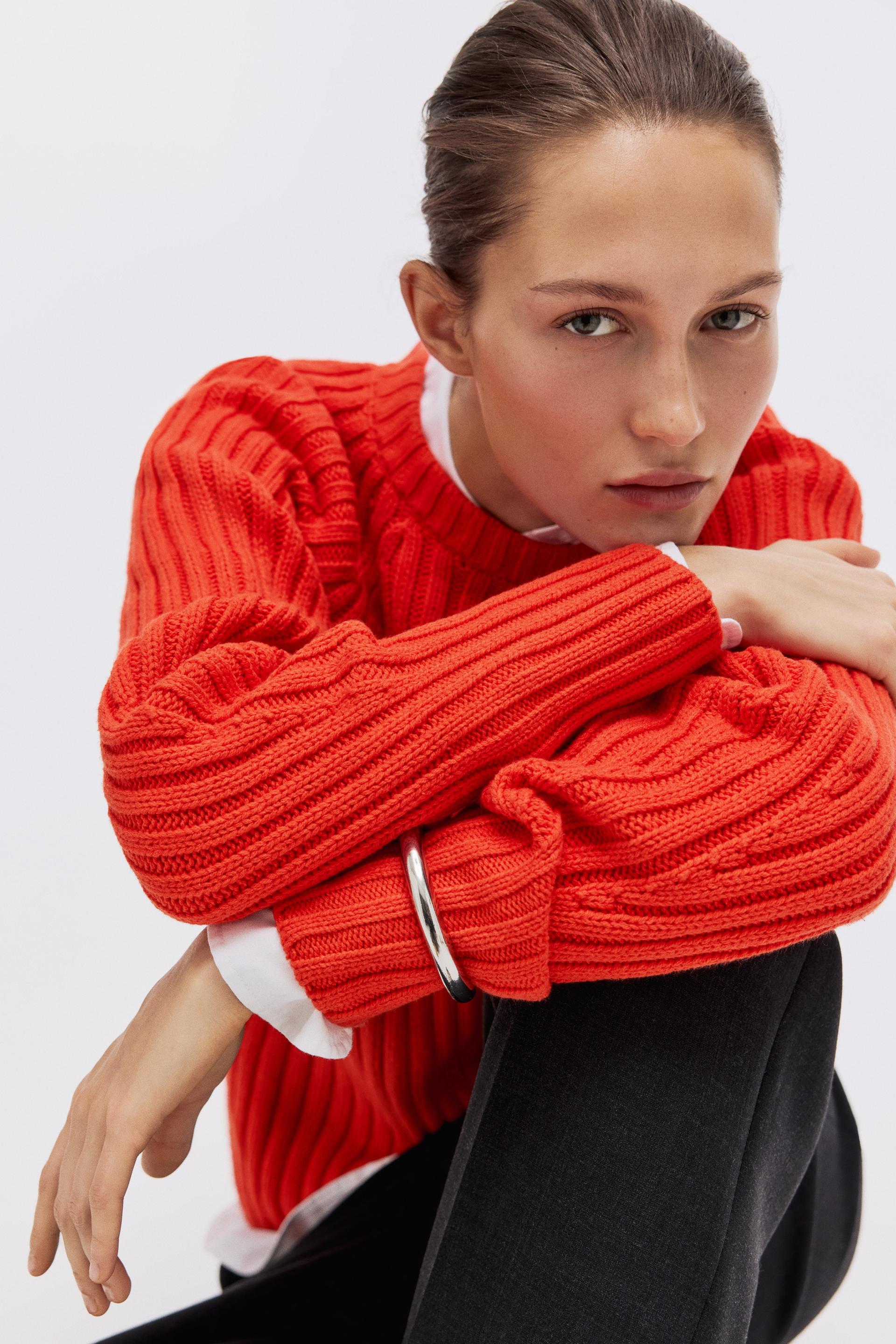 rib-knit sweater
