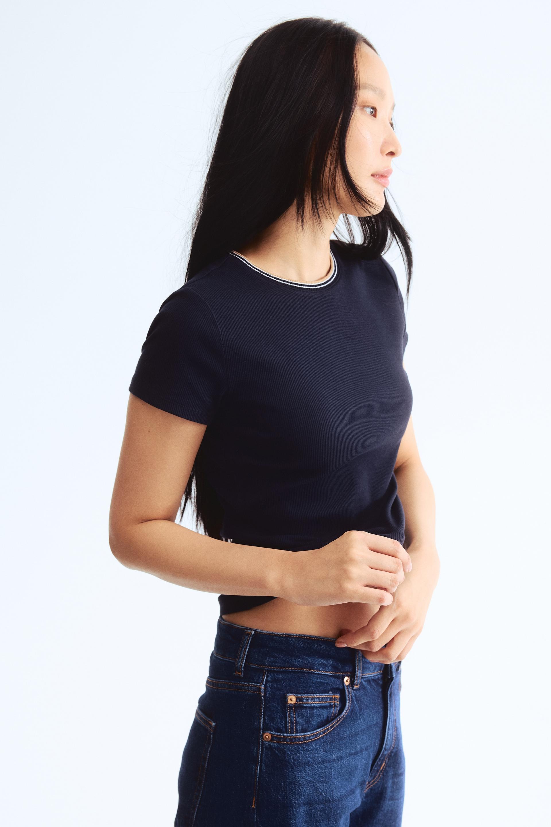 rib-knit t-shirt
