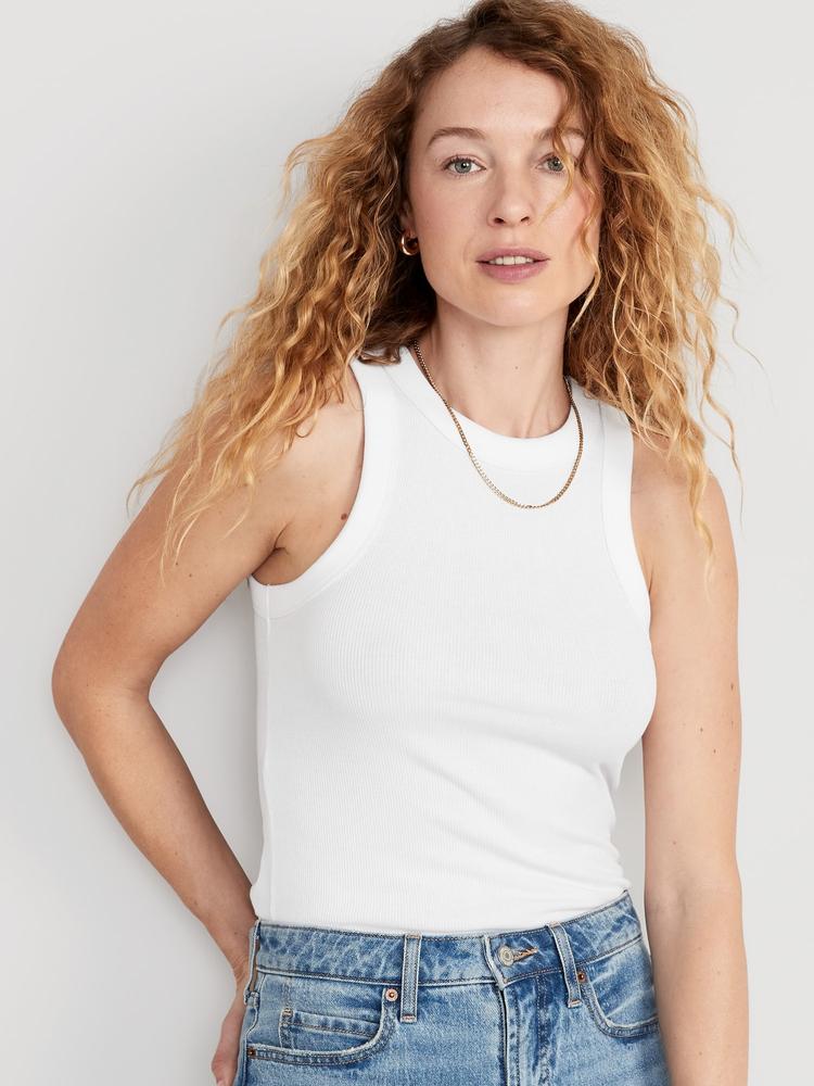 rib-knit tank top