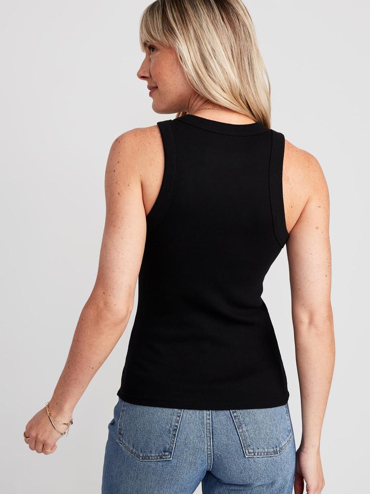 rib-knit tank top