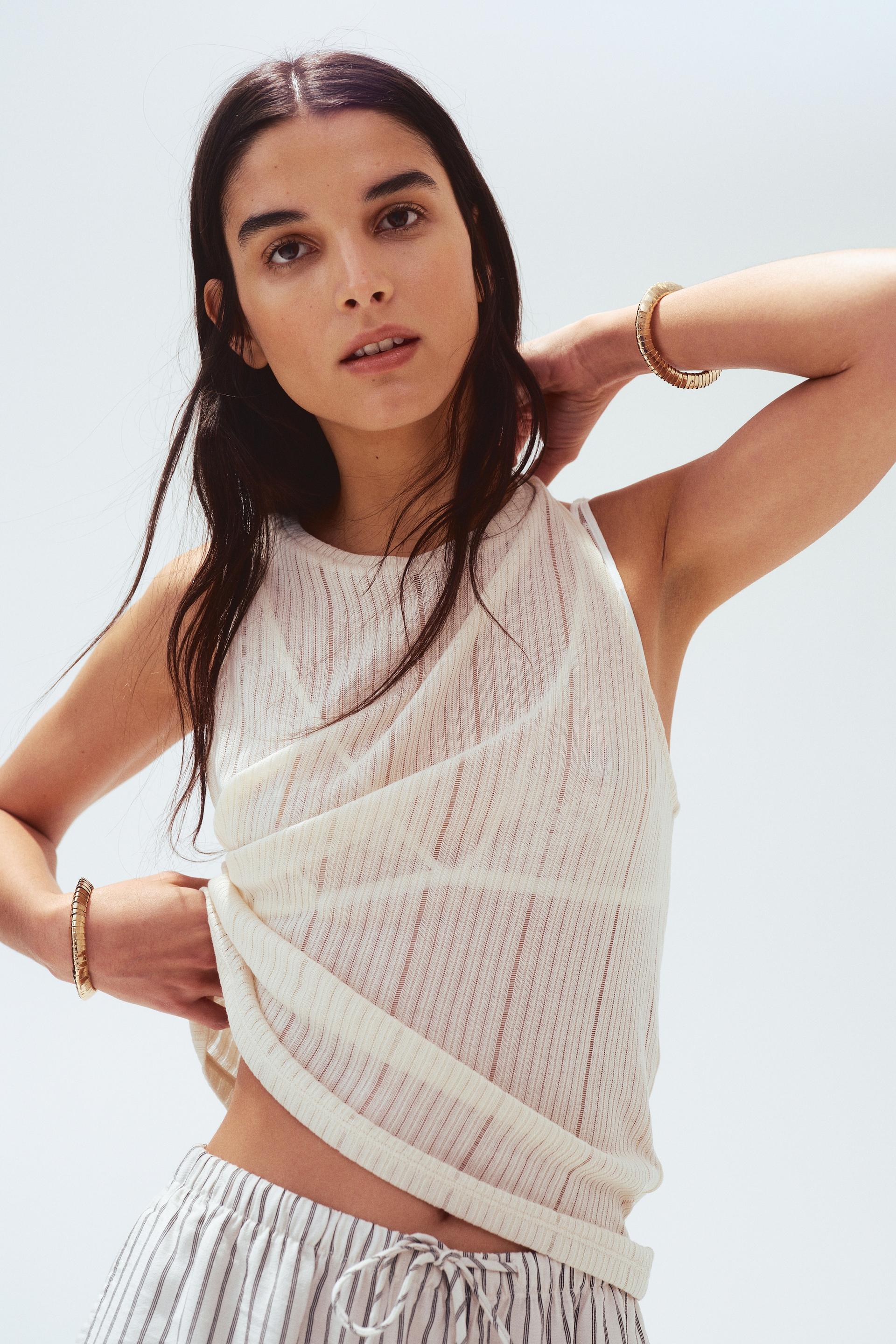 rib-knit tank top