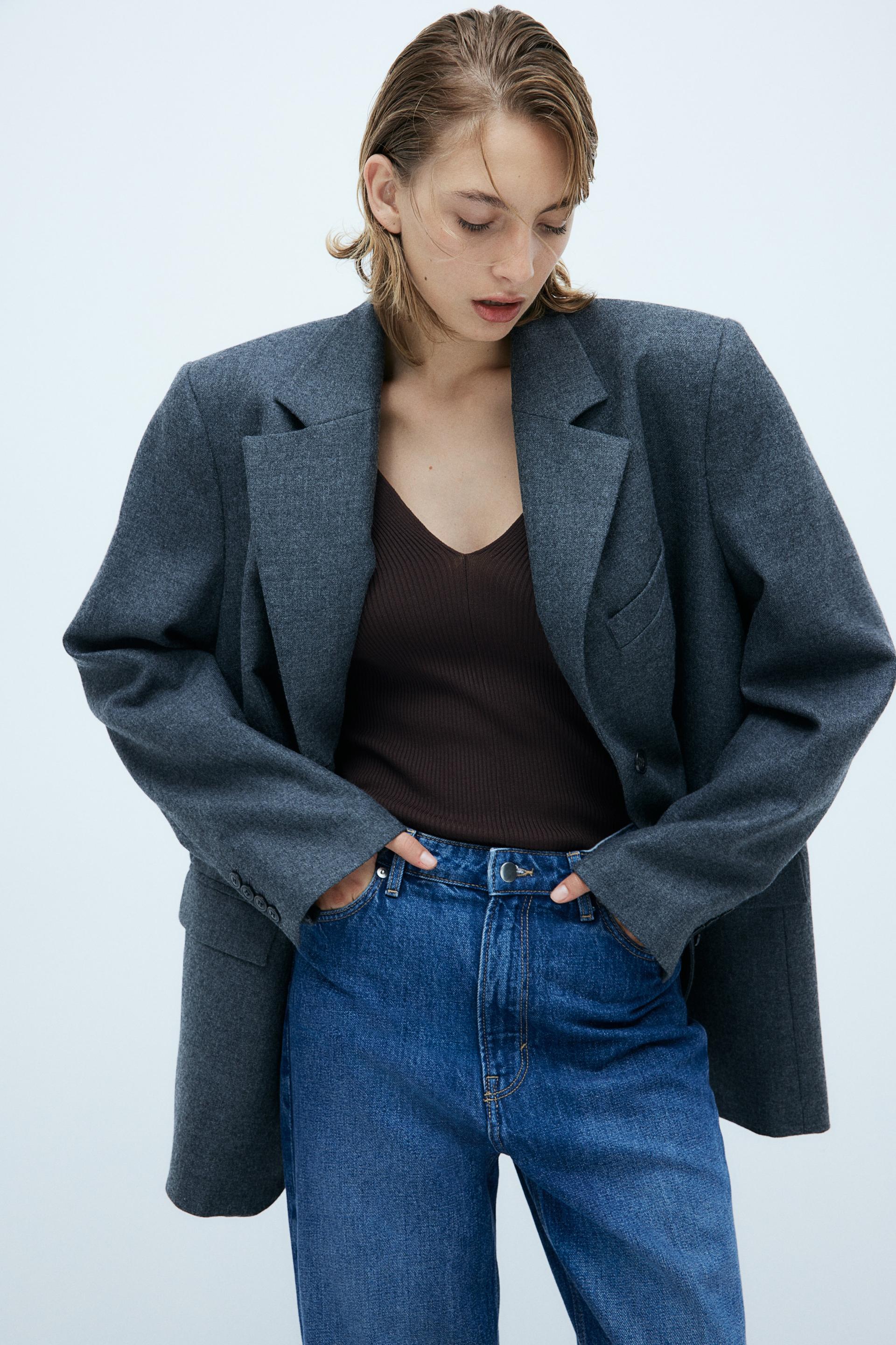 rib-knit v-neck top