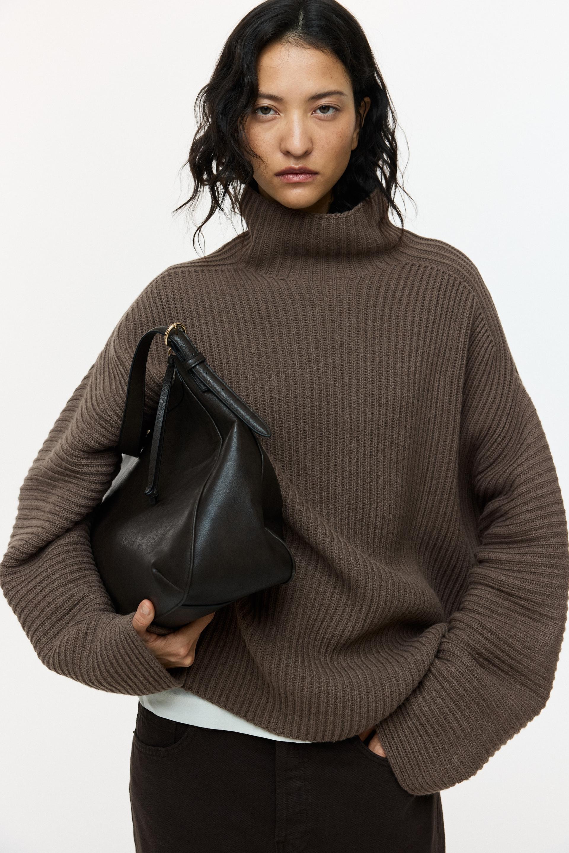 rib-knit wool-blend sweater