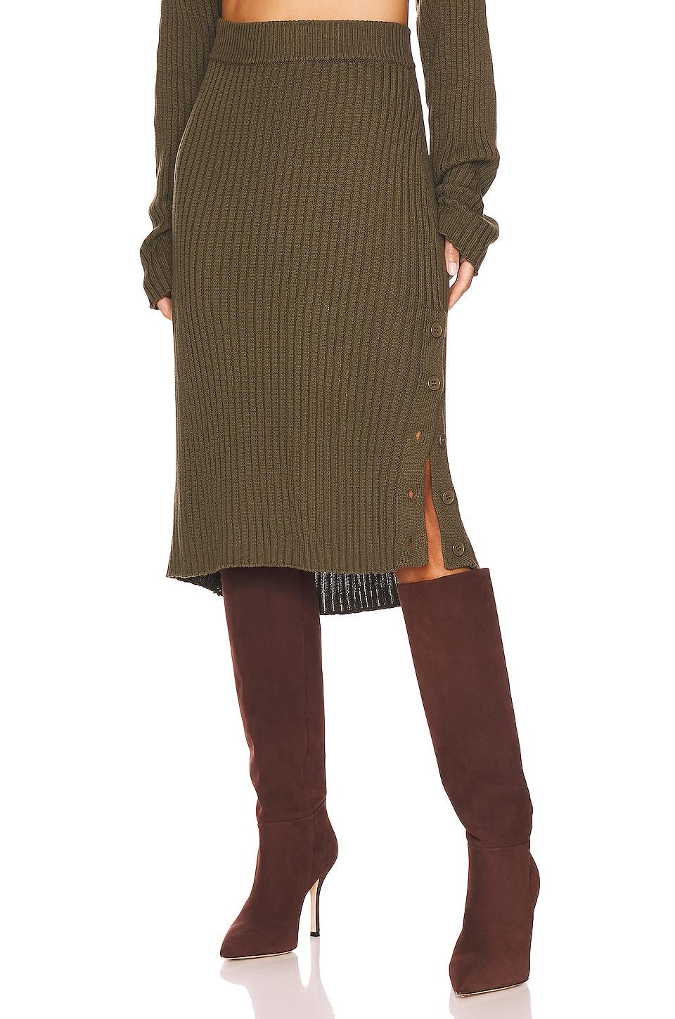 rib midi skirt