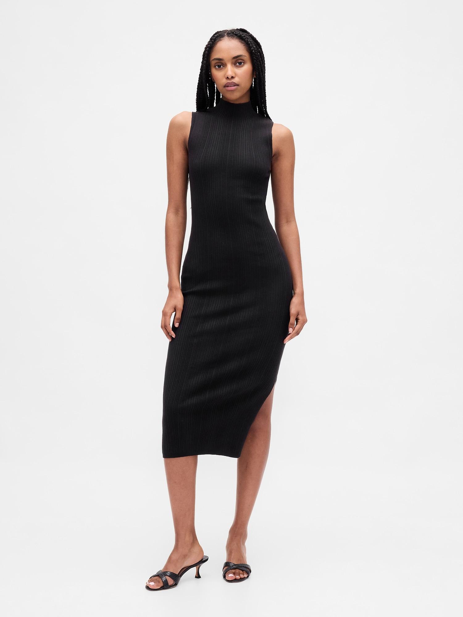 rib midi sweater dress