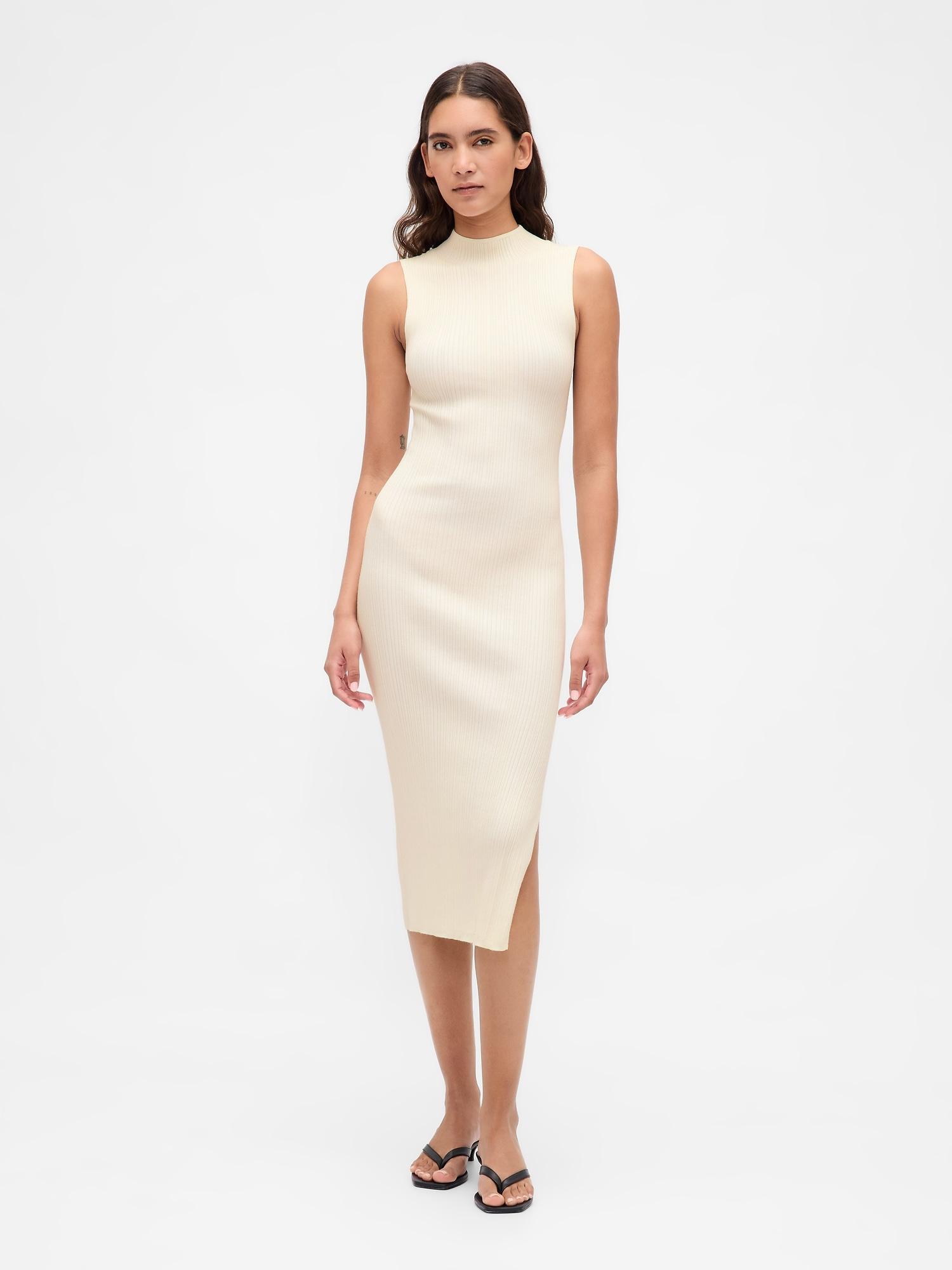 rib midi sweater dress