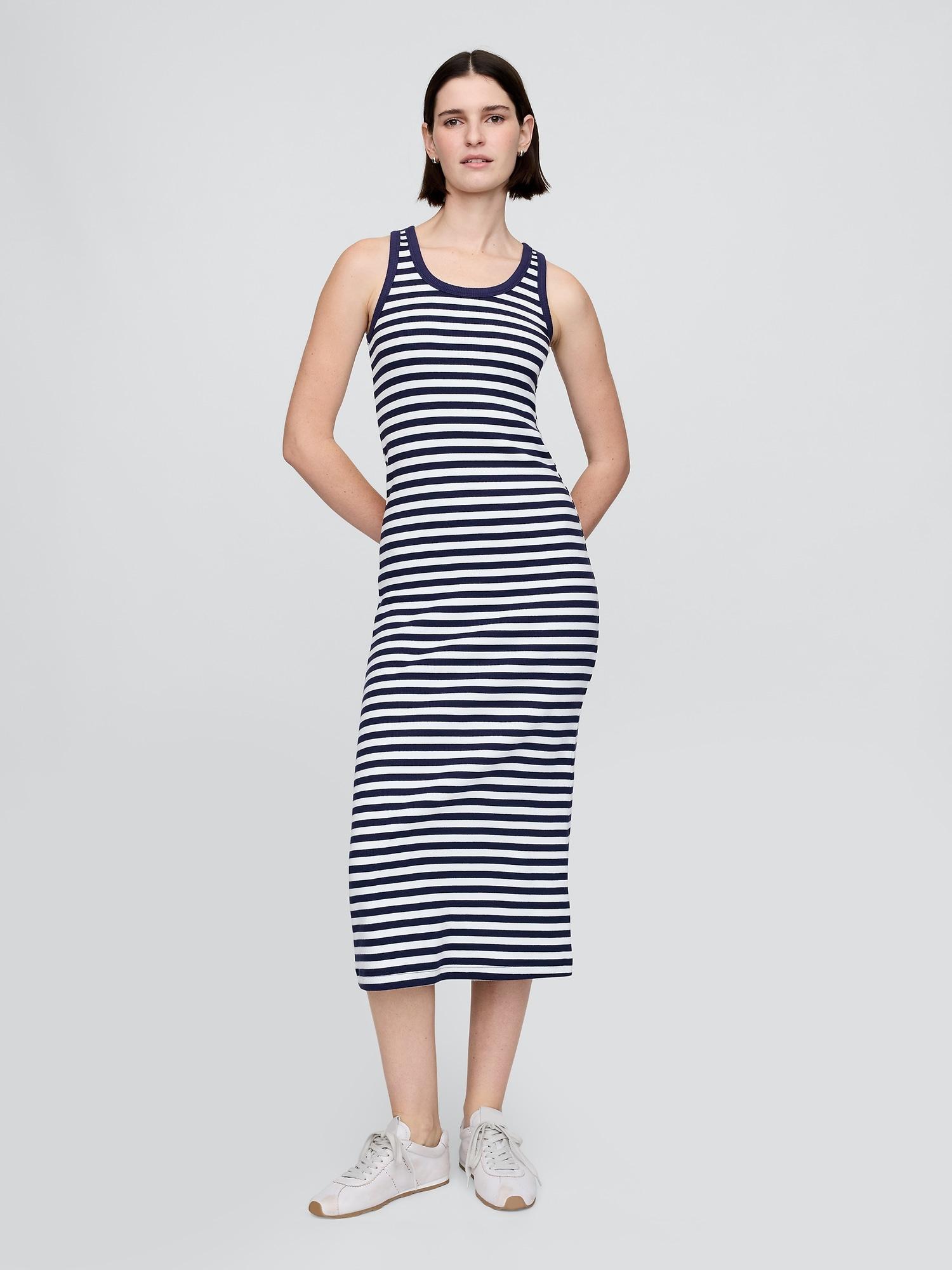 rib midi tank dress