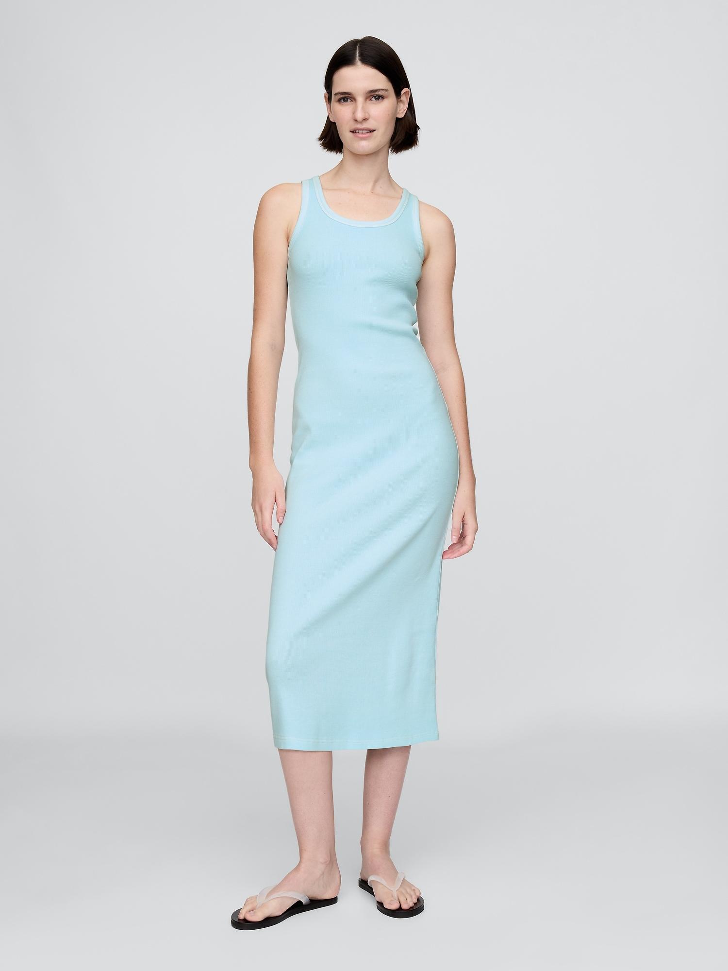 rib midi tank dress