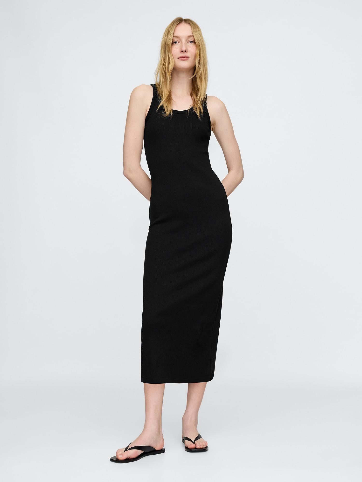 rib midi tank dress
