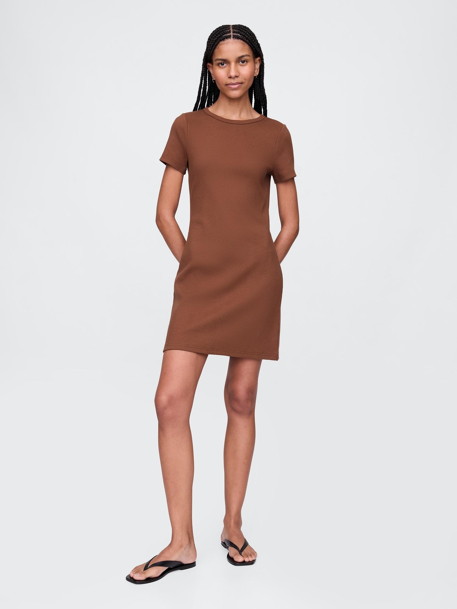 rib mini t-shirt dress