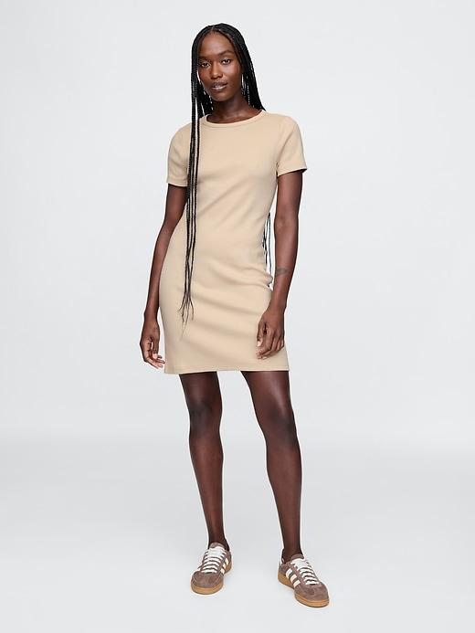 rib mini t-shirt dress