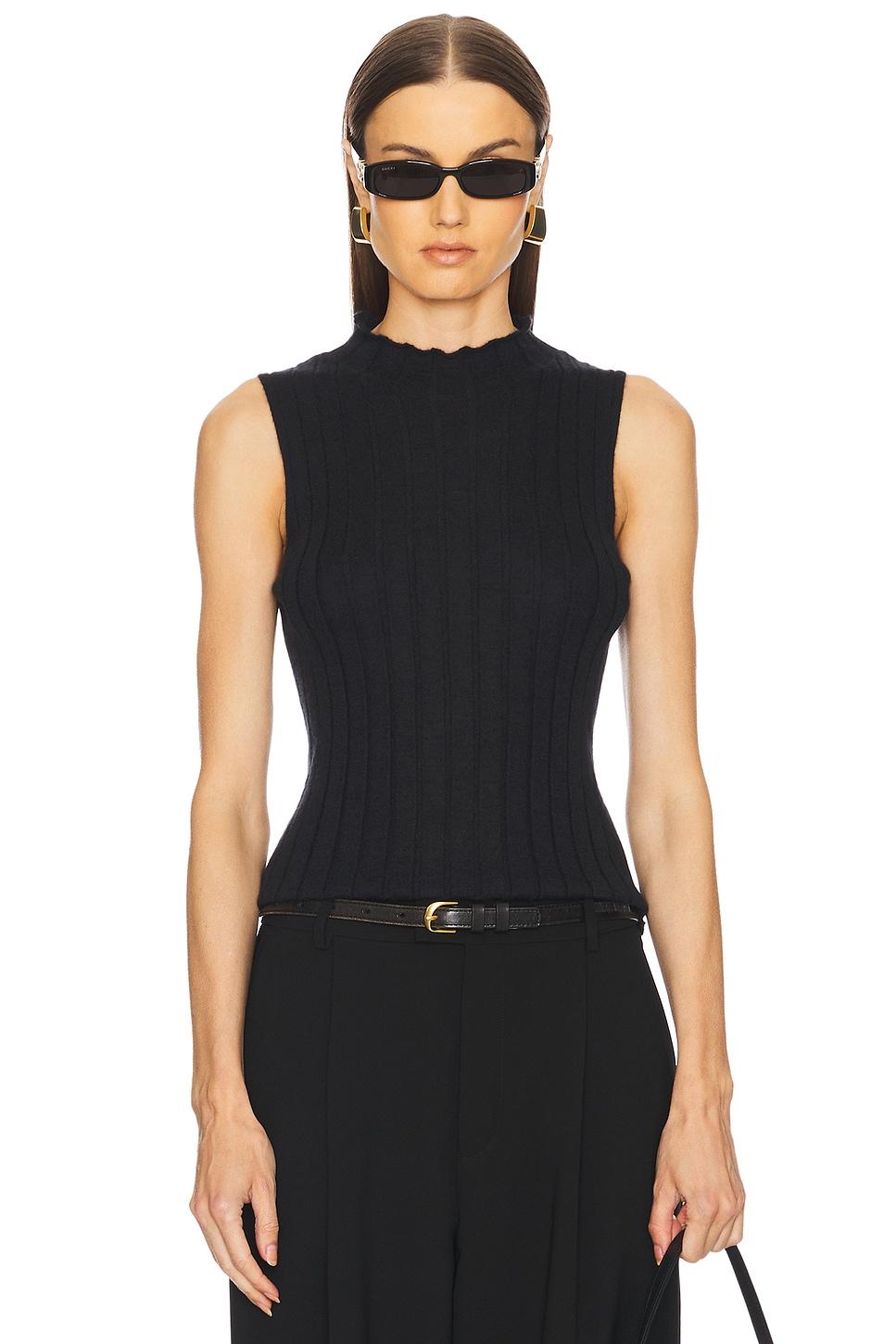rib mockneck shell