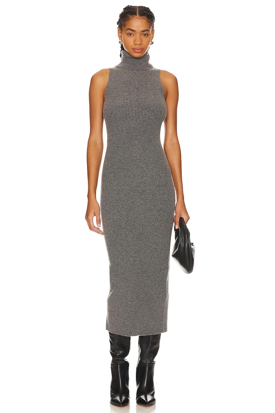 rib sleeveless turtleneck sweater dress