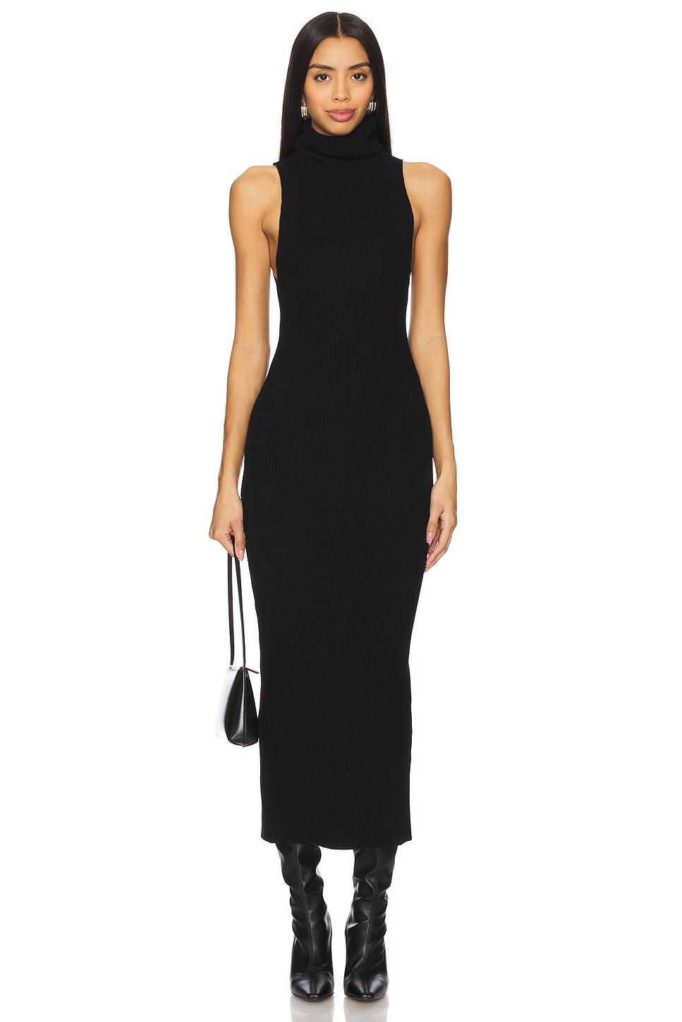 rib sleeveless turtleneck sweater dress