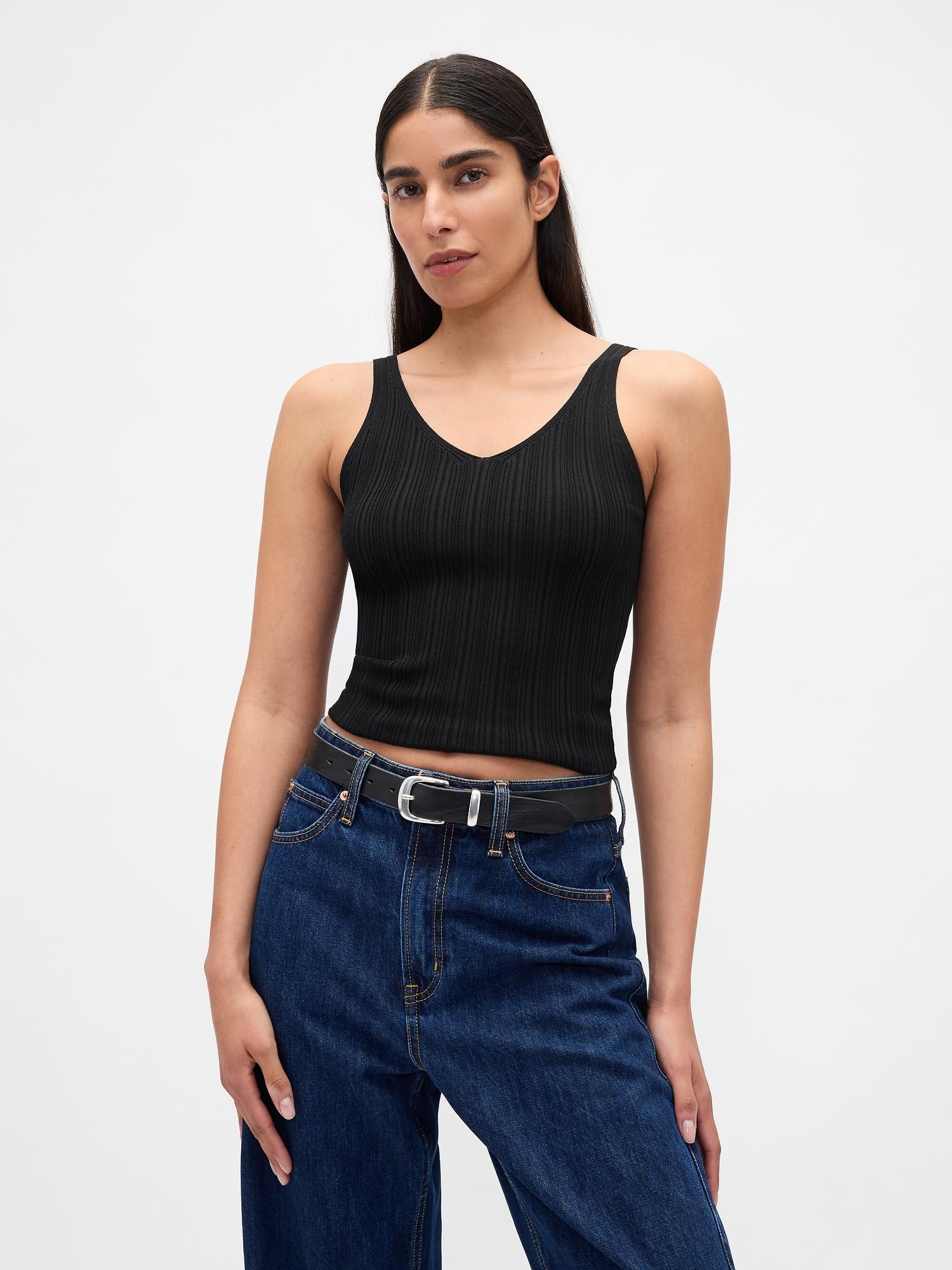 rib sweater tank top