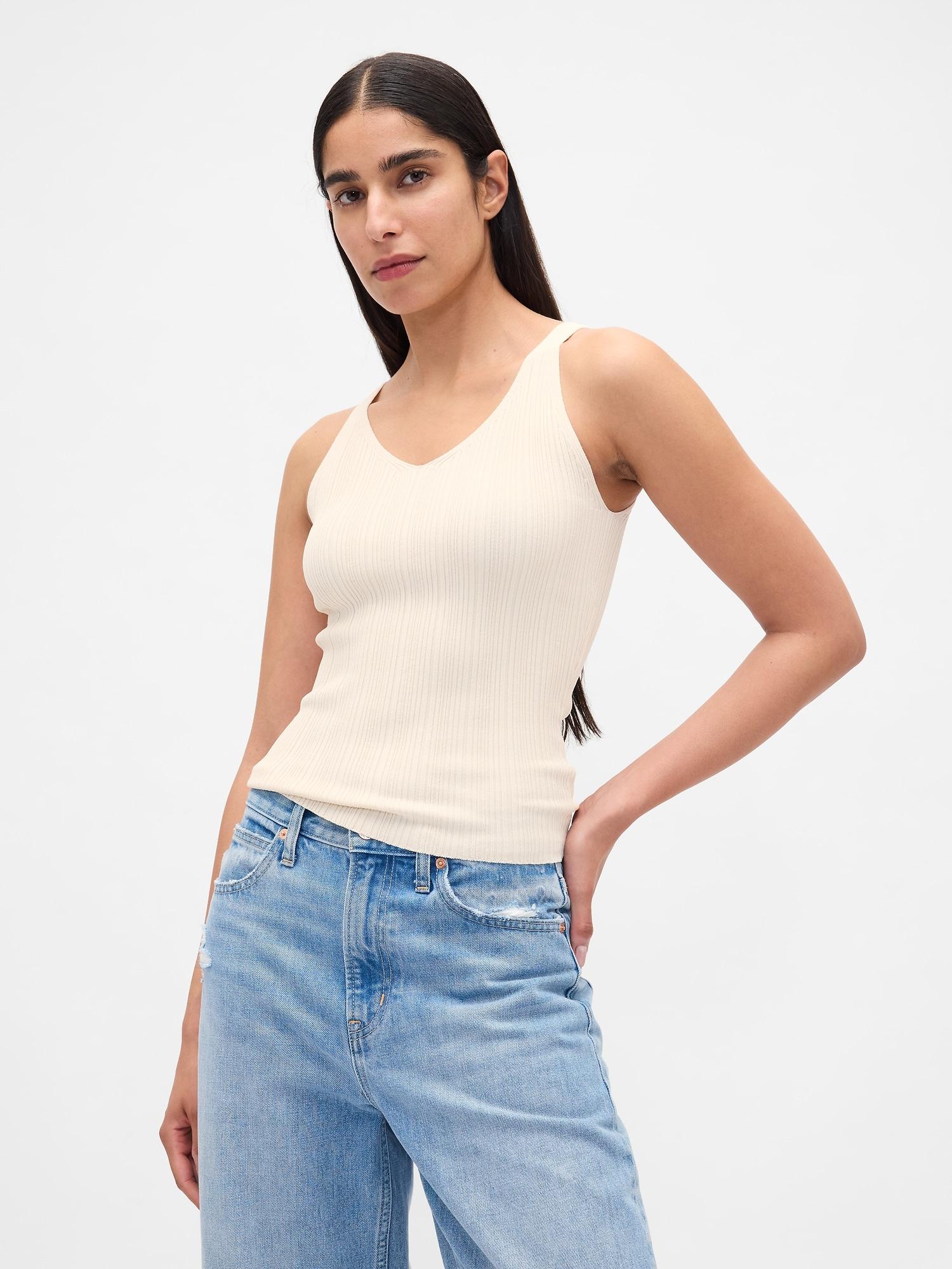 rib sweater tank top