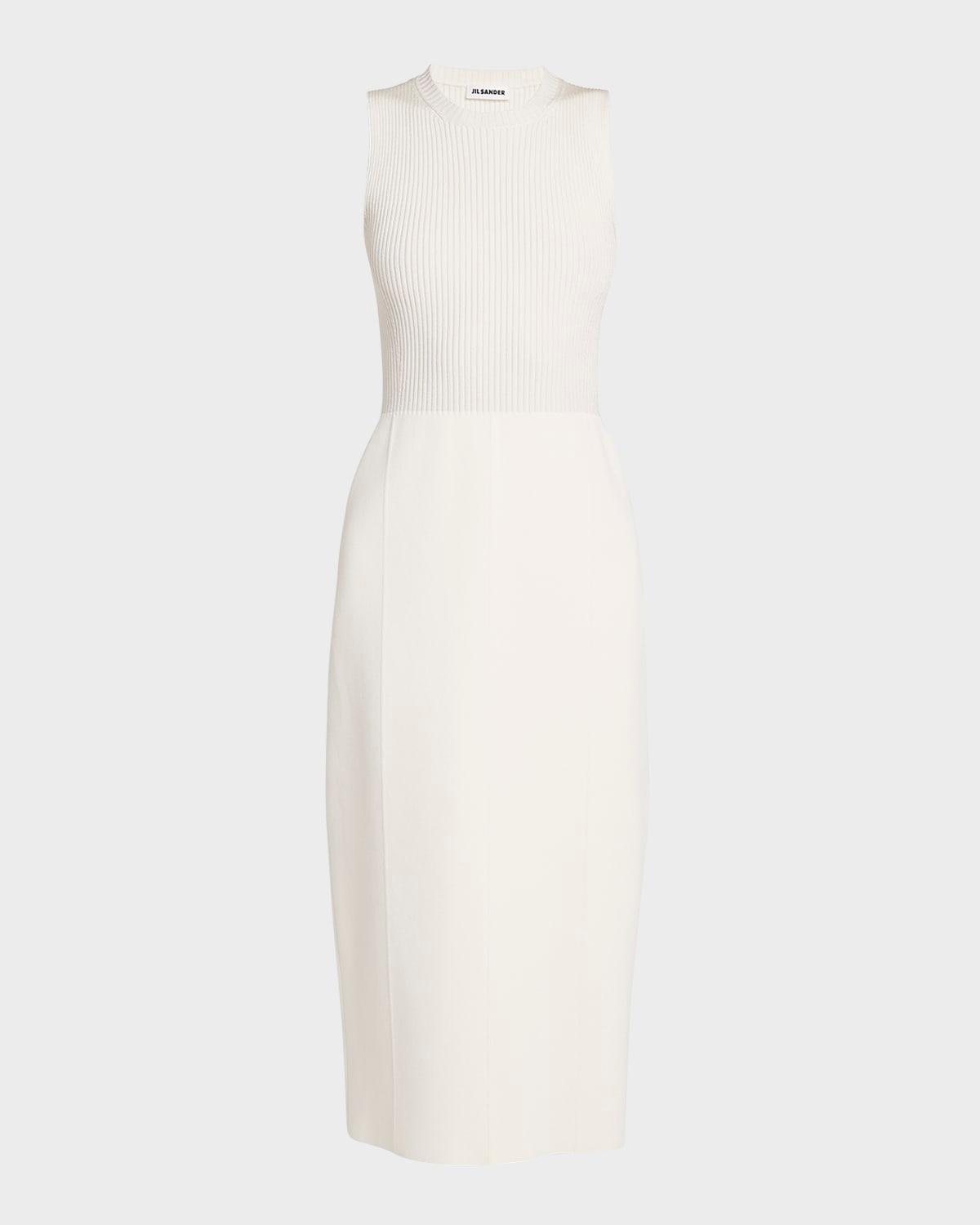 ribbed a-line midi dress