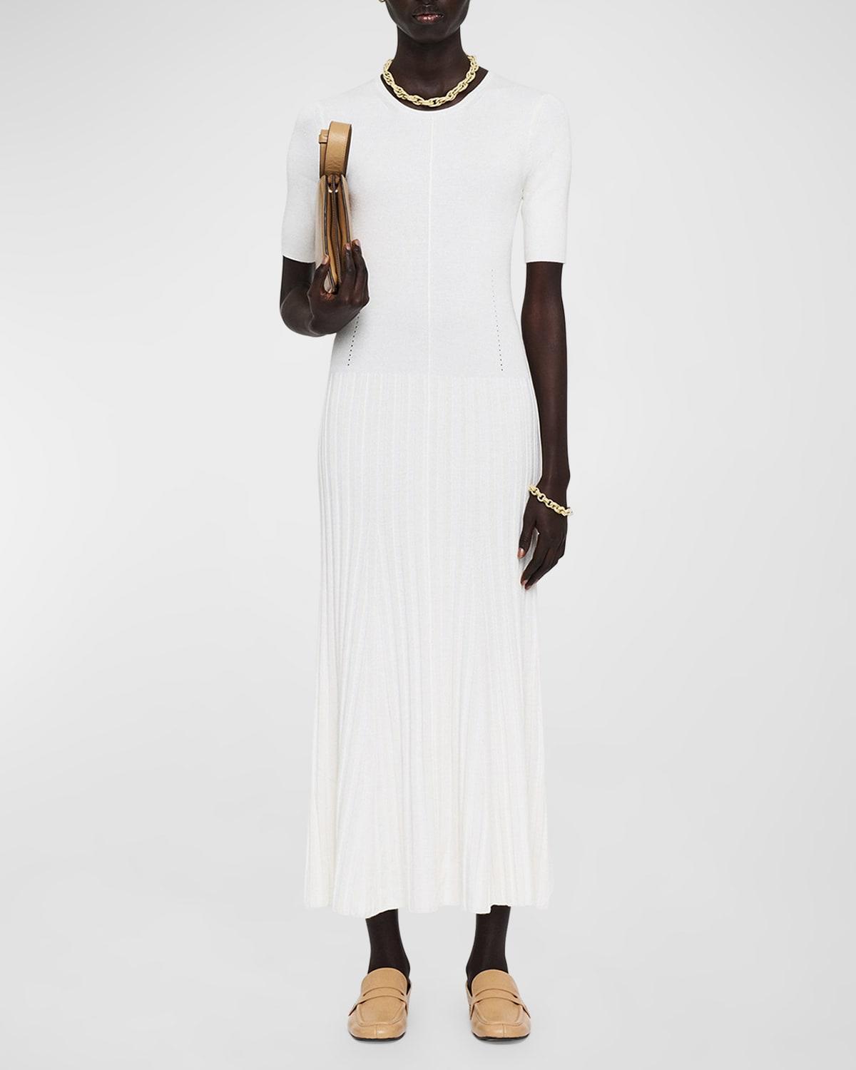 ribbed a-line midi sweater dress