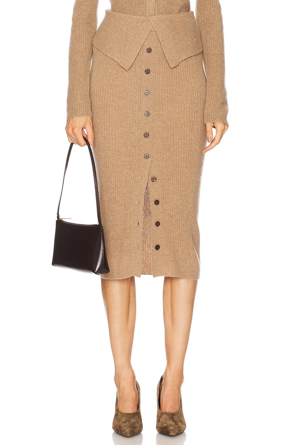 ribbed asymmetrical skirt