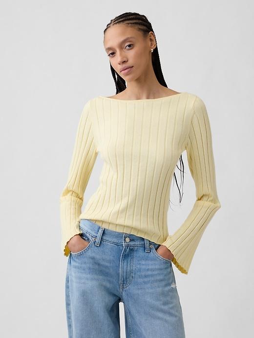 ribbed boatneck t-shirt