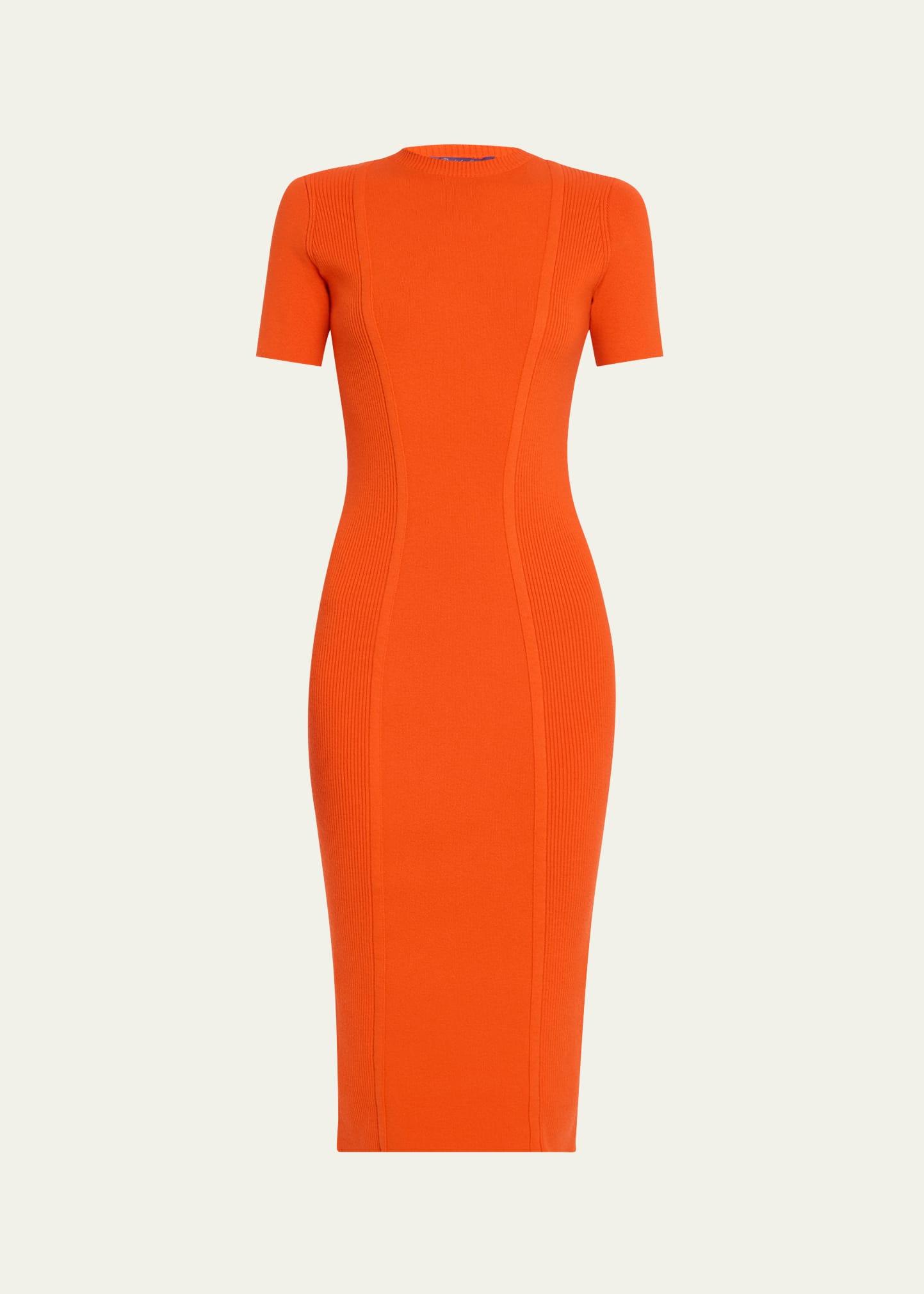 ribbed body-con cashmere dress