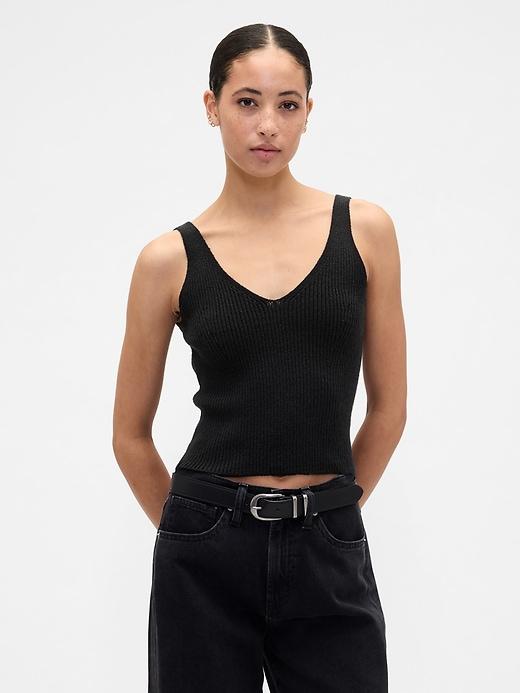 ribbed boucle sweater tank top