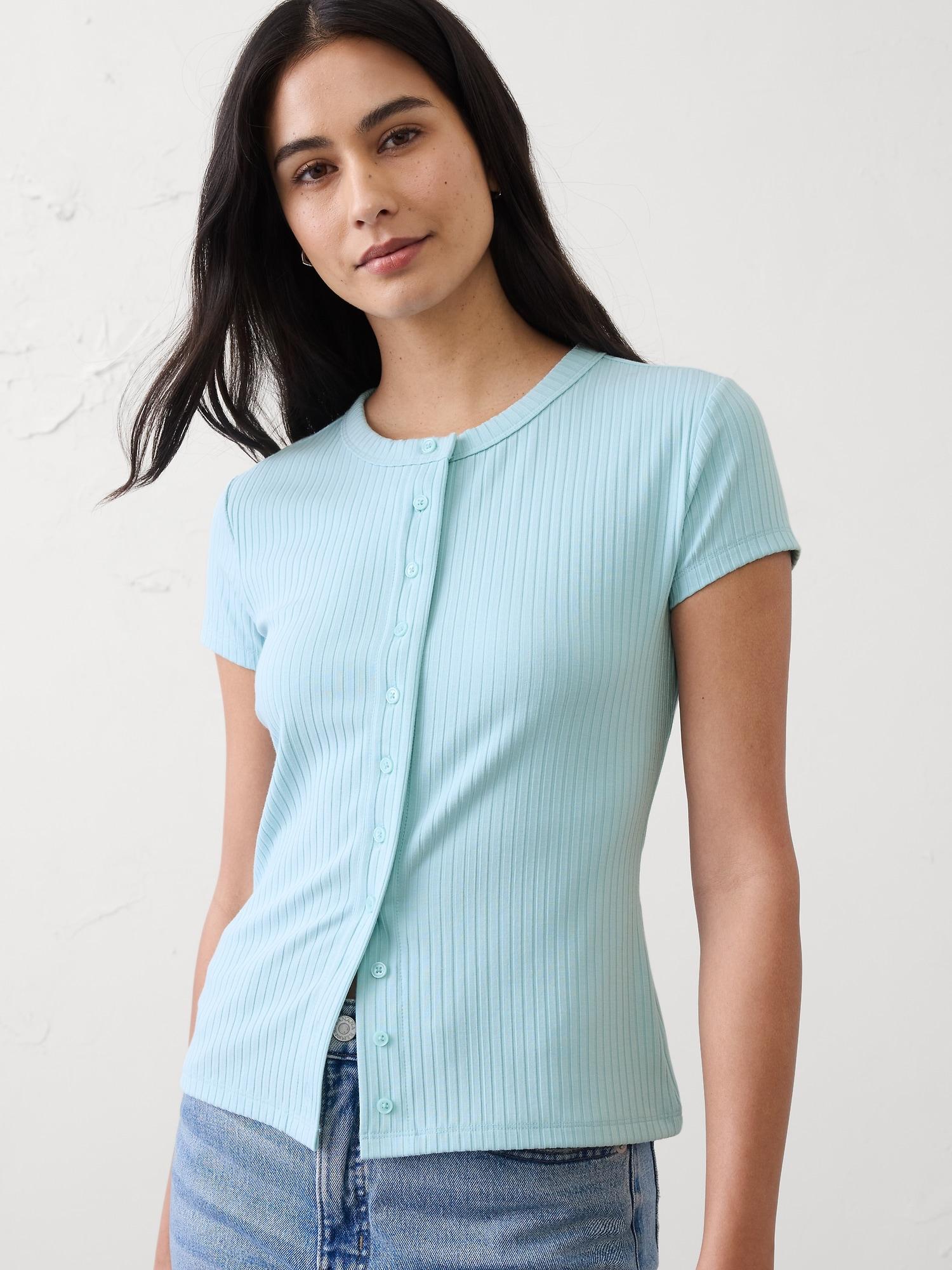 ribbed button top