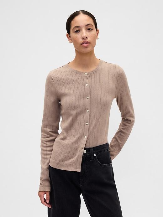 ribbed button-up top