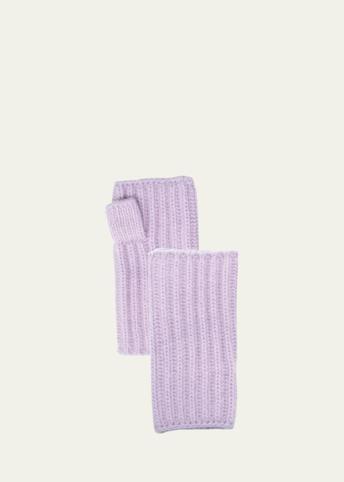 ribbed cashmere fingerless gloves