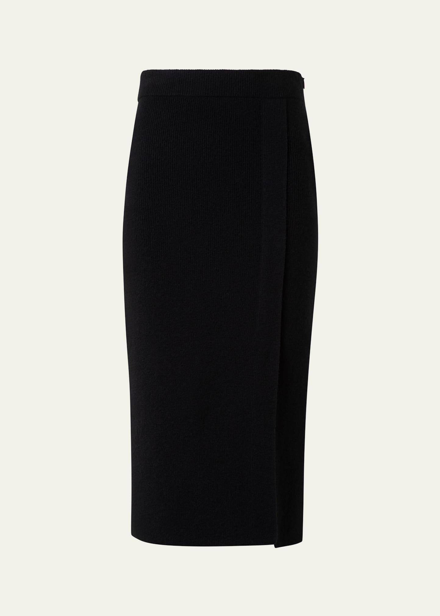 ribbed cashmere midi tube skirt