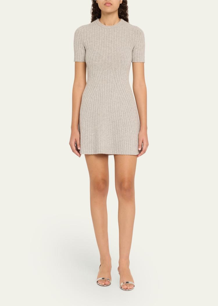 ribbed cashmere mini dress