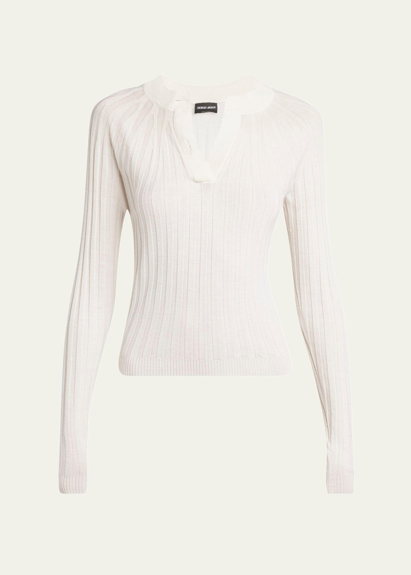 ribbed cashmere silk top