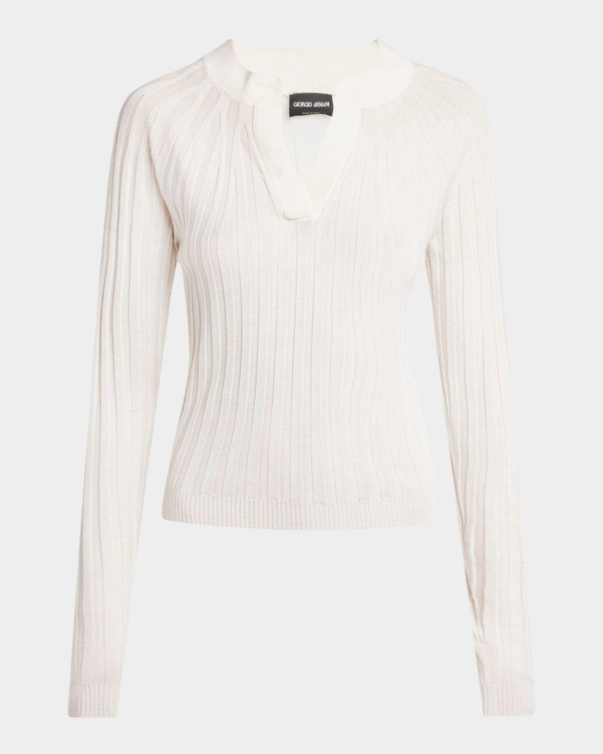 ribbed cashmere silk top